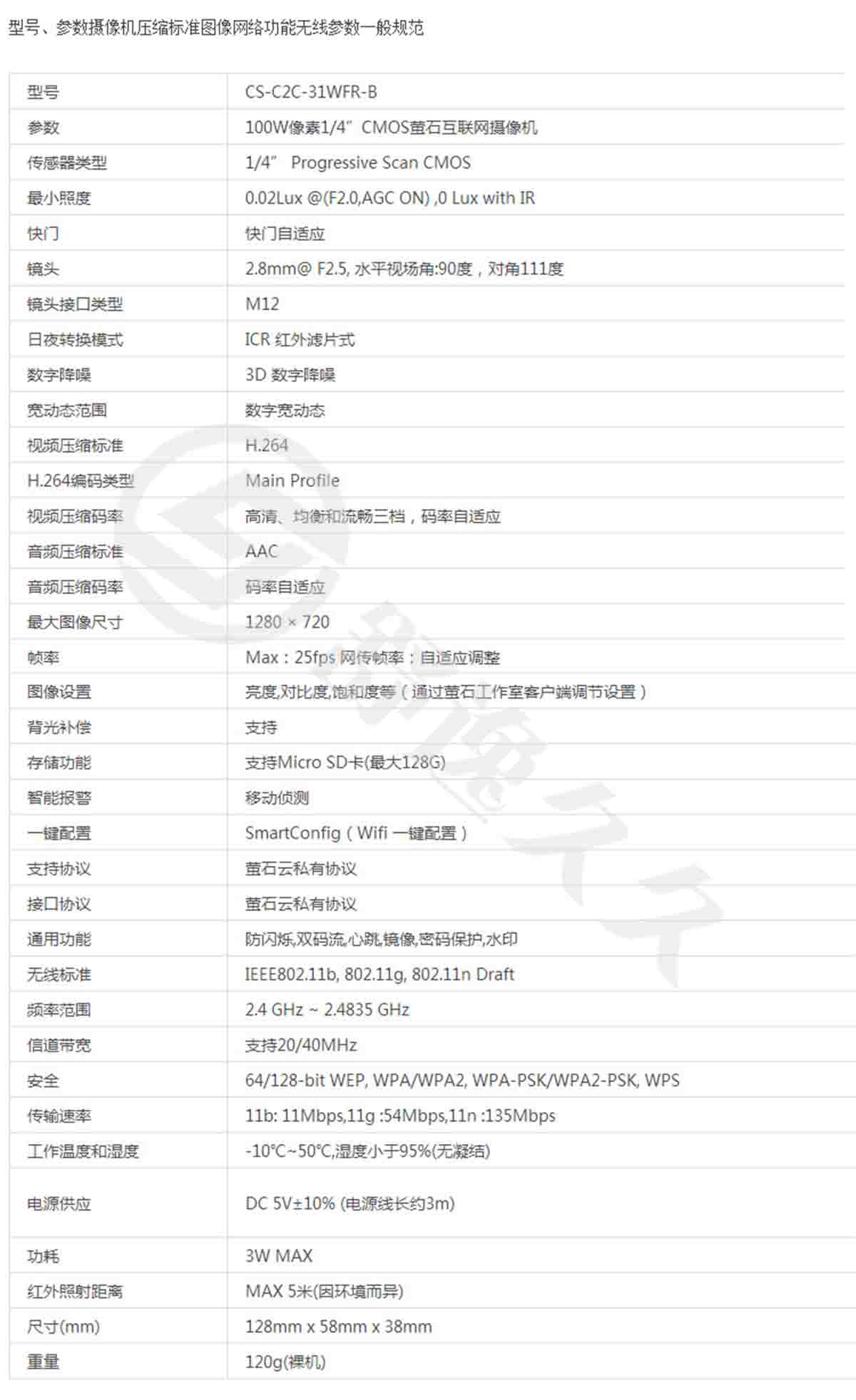 螢石（EZVIZ） C2C高清夜視版 攝像頭 無(wú)線智能網(wǎng)絡(luò)攝像機(jī) wifi遠(yuǎn)程監(jiān)控防盜家居攝像頭